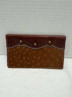 American West Brown Studded Bifold Wallet